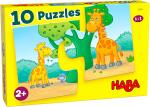 10 x 2 Teile HABA Kinder Puzzle 10 Puzzles Wilde Tiere 1306801001