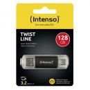 Intenso USB Stick 128GB Speicherstick Twist Line USB 3.2 Gen. 1x1 USB-A / USB-C