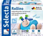 Selecta Babywelt Holz Rollspielzeug Rollino Käfer blau Quietsche krabbeln 61073