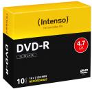 10 Intenso Rohlinge DVD-R 4,7GB 16x Slimcase
