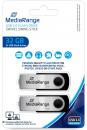 Mediarange USB Stick 32GB Speicherstick Swivel Swing silber 2er Pack