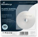 500 Mediarange Plastiktaschen Klebestreifen Lasche und Rückseite für je 1 BD / CD / DVD transparent