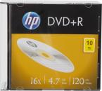 10 HP Rohlinge DVD+R 120Min 4,7GB 16x Slimcase