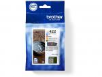 4 Brother Druckerpatronen Tinte LC-422 BK / C / M / Y Multipack