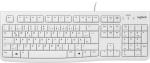 Logitech Tastatur K120 mit Kabel Keyboard weiß 920-003626