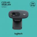 Logitech Webcam C270 HD 720p 1280x720 Pixel 30 FPS USB schwarz 960-001063