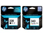 2 HP Druckerpatronen Tinte Nr. 338 BK / Nr. 343 tri-color Multipack