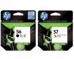 2 HP Druckerpatronen Tinte Nr. 56 BK / Nr. 57 tri-color Multipack