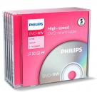 5 Philips Rohlinge DVD-RW 4,7GB 4x Jewelcase