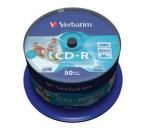100 Verbatim Rohlinge CD-R full printable 80Min 700MB 52x Spindel
