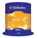 100 Verbatim Rohlinge DVD-R 4,7GB 16x Spindel