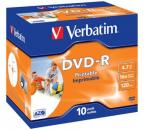 10 Verbatim Rohlinge DVD-R full printable 4,7GB 16x Jewelcase